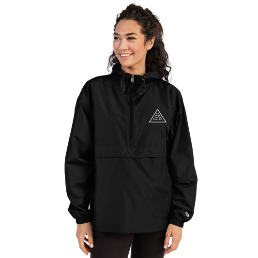 Black NOLOVEINTHEPAINT X Champion Packable Windbreaker Jacket (Unisex)